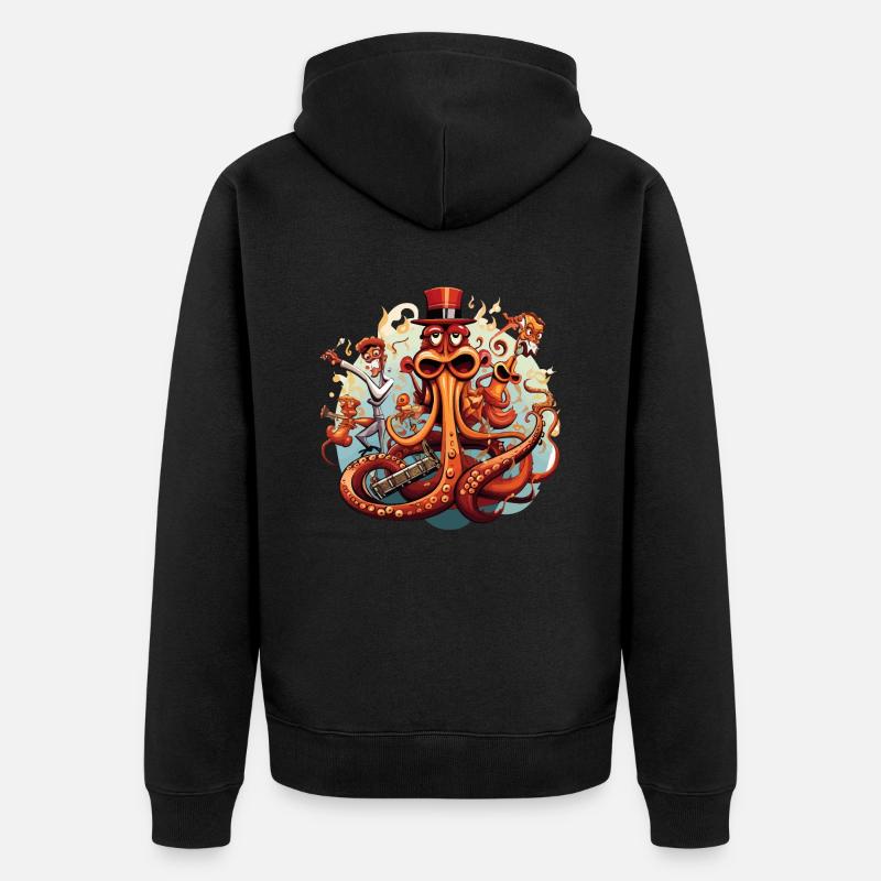 Pieuvre jazzy - Veste à capuche bio Premium Unisexe - noir