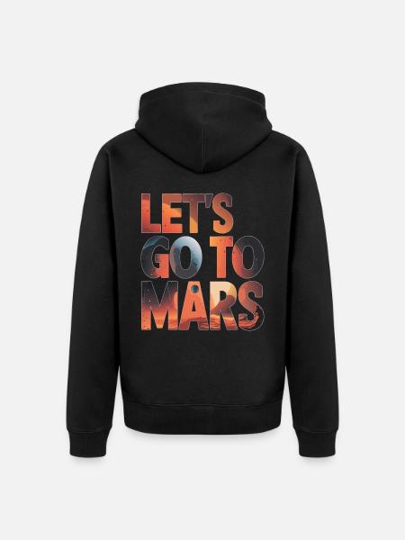 Mars Planet Planeten Sonnensystem - Unisex Premium Bio Zip Hoodie - Schwarz