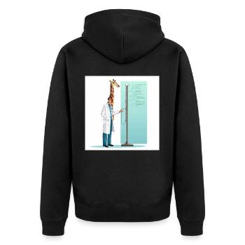 Doktor Langhals - Unisex Premium Bio Zip Hoodie - Schwarz - Hinten - Nico (187cm)
