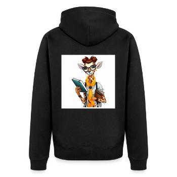 Fashionista Talliana - Unisex Premium Bio Zip Hoodie - Schwarz - Hinten - Nico (187cm)