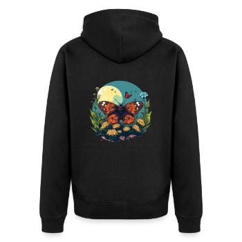 Un beau papillon : délice coloré de la nature - Veste à capuche bio Premium Unisexe - noir - Dos - Nico (187cm)