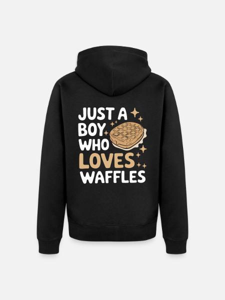 Waffles Breakfast Sweets - Unisex Premium Organic Zip Hoodie - black
