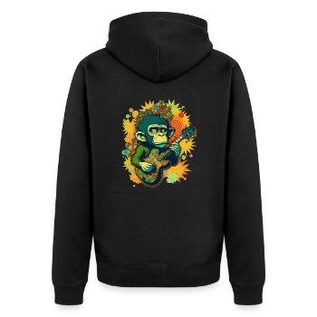 The Groovy Monkey : une expérience musicale psychédélique - Veste à capuche bio Premium Unisexe - noir - Dos - Nico (187cm)