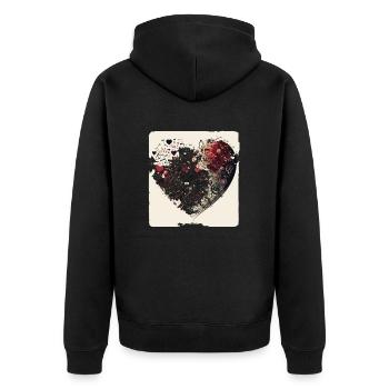 Mélodies d’amour : un dessin animé fantaisiste - Veste à capuche bio Premium Unisexe - noir - Dos - Nico (187cm)