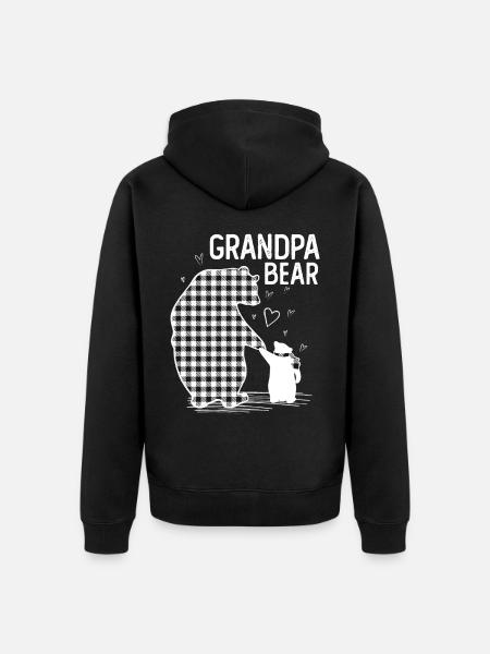Grandpa Bear - Unisex Premium Organic Zip Hoodie - black