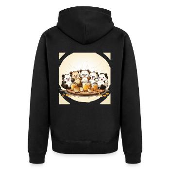 The Caffeine Pandemonium - Unisex Premium Organic Zip Hoodie - black - Back - Nico (187cm)