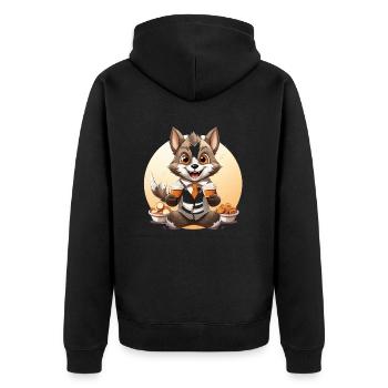 Le jongleur cinglé - Veste à capuche bio Premium Unisexe - noir - Dos - Nico (187cm)