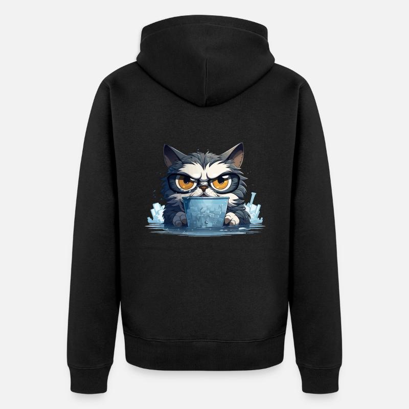 L’incognicat de la caféine - Veste à capuche bio Premium Unisexe - noir