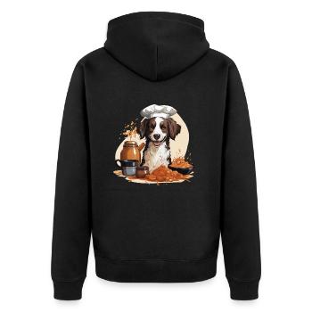 The Caffeine Barista - Unisex Premium Organic Zip Hoodie - black - Back - Nico (187cm)