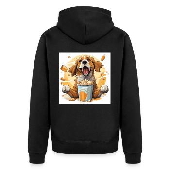 The Caffeine Dunker - Unisex Premium Organic Zip Hoodie - black - Back - Nico (187cm)