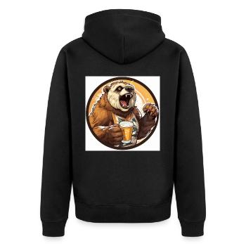 The Caffeine Slammer - Unisex Premium Organic Zip Hoodie - black - Back - Nico (187cm)