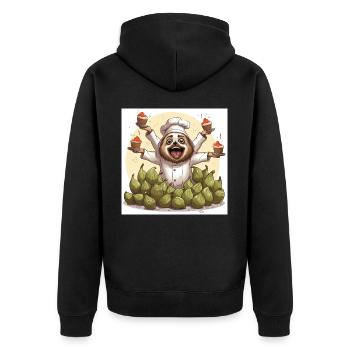 Le jongleur de caféine - Veste à capuche bio Premium Unisexe - noir - Dos - Nico (187cm)