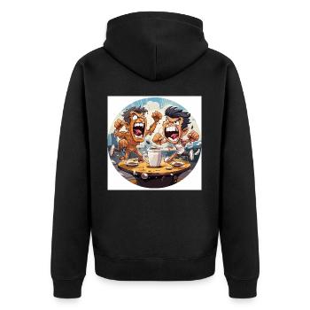 The Coffee Pucksters - Unisex Premium Organic Zip Hoodie - black - Back - Nico (187cm)