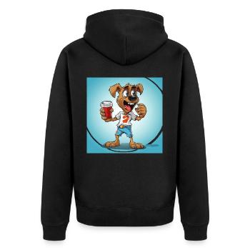 The Caffeine Boxer - Unisex Premium Organic Zip Hoodie - black - Back - Nico (187cm)
