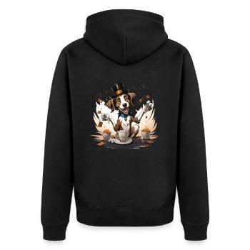 The Caffeine Magician - Unisex Premium Organic Zip Hoodie - black - Back - Nico (187cm)