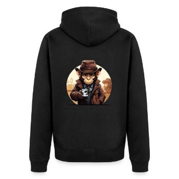 Le détective de la caféine - Veste à capuche bio Premium Unisexe - noir - Dos - Nico (187cm)