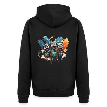Les volants à plumes - Veste à capuche bio Premium Unisexe - noir - Dos - Nico (187cm)