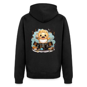 Le percussionniste pointu - Veste à capuche bio Premium Unisexe - noir - Dos - Nico (187cm)