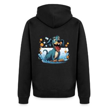 The Bubble-Blasting Trumpeter - Unisex Premium Organic Zip Hoodie - black - Back - Nico (187cm)