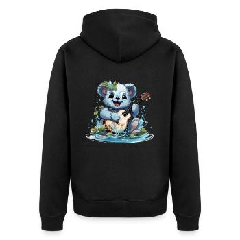 Le koala enchevêtré au banjo - Veste à capuche bio Premium Unisexe - noir - Dos - Nico (187cm)