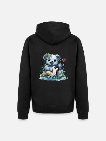 The Banjo-Tangled Koala - Unisex Premium Organic Zip Hoodie - black