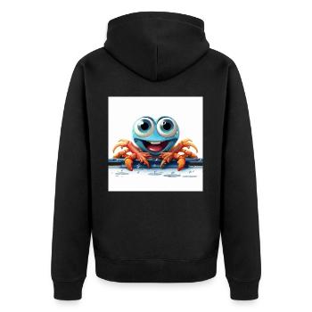 The Percussive Crab - Unisex Premium Organic Zip Hoodie - black - Back - Nico (187cm)