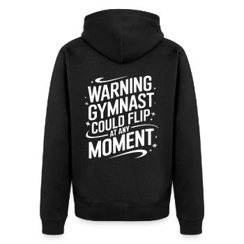 Turnen Turner Gymnastik - Unisex Premium Bio Zip Hoodie - Schwarz - Hinten - Nico (187cm)