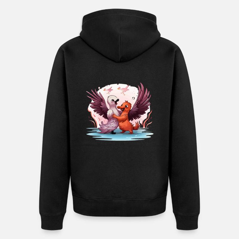Das Tango-Duo - Unisex Premium Bio Zip Hoodie - Schwarz