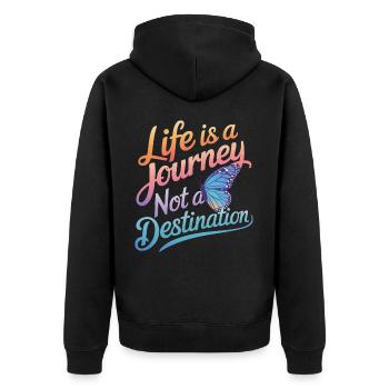 Schmetterling Monarchfalter Bunt Schmetterlinge - Unisex Premium Bio Zip Hoodie - Schwarz - Hinten - Nico (187cm)