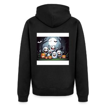 The Enchanted Halloween Gathering - Unisex Premium Organic Zip Hoodie - black - Back - Nico (187cm)