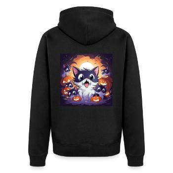The Unlikely Ghost Buddies - Unisex Premium Organic Zip Hoodie - black - Back - Nico (187cm)