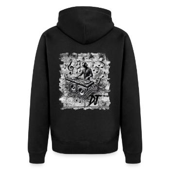 Disc-jockey - Veste à capuche bio Premium Unisexe - noir - Dos - Nico (187cm)