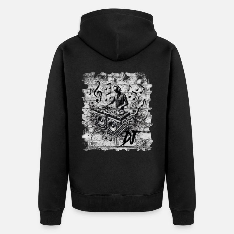 DJ - Unisex Premium Bio Zip Hoodie - Schwarz