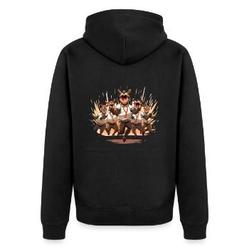 The Jolly Hoofers - Unisex Premium Organic Zip Hoodie - black - Back - Nico (187cm)