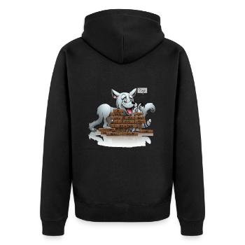 L’énigme des mots croisés - Veste à capuche bio Premium Unisexe - noir - Dos - Nico (187cm)