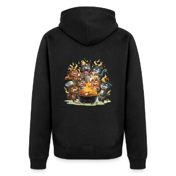 Le brouhaha du barbecue - Veste à capuche bio Premium Unisexe - noir - Dos - Nico (187cm)
