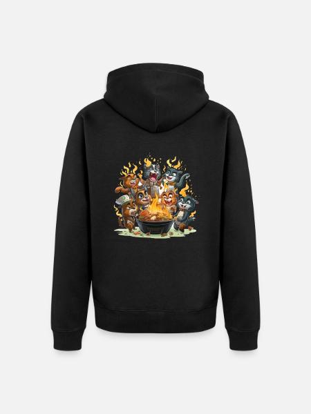 Le brouhaha du barbecue - Veste à capuche bio Premium Unisexe - noir