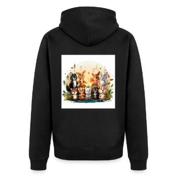 The Whimsical Wizards - Unisex Premium Organic Zip Hoodie - black - Back - Nico (187cm)