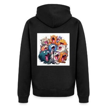 The Karaoke Crazies - Unisex Premium Organic Zip Hoodie - black - Back - Nico (187cm)