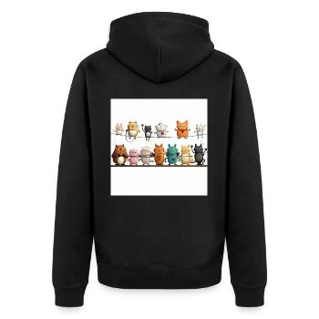 The Wobbly Wonders - Unisex Premium Organic Zip Hoodie - black - Back - Nico (187cm)