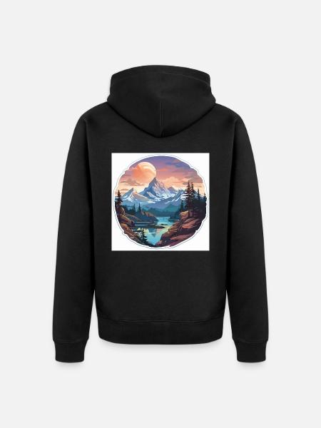 Summit Serenity - Unisex Premium Organic Zip Hoodie - black