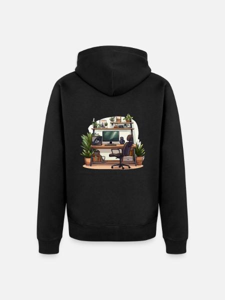 Wellness - Unisex Premium Organic Zip Hoodie - black