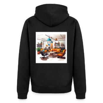 Dynamic Collaboration - Unisex Premium Organic Zip Hoodie - black - Back - Nico (187cm)