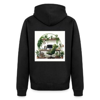 Bureau vert - Veste à capuche bio Premium Unisexe - noir - Dos - Nico (187cm)