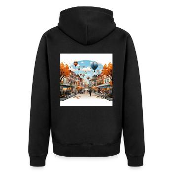 Celebratory Spectacle - Unisex Premium Organic Zip Hoodie - black - Back - Nico (187cm)