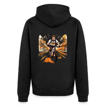 Puissance de la pédale - Veste à capuche bio Premium Unisexe - noir - Dos - Nico (187cm)