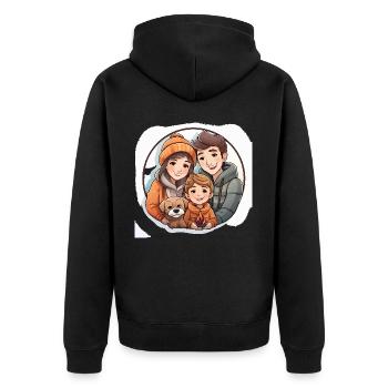 Contes au coin du feu - Veste à capuche bio Premium Unisexe - noir - Dos - Nico (187cm)