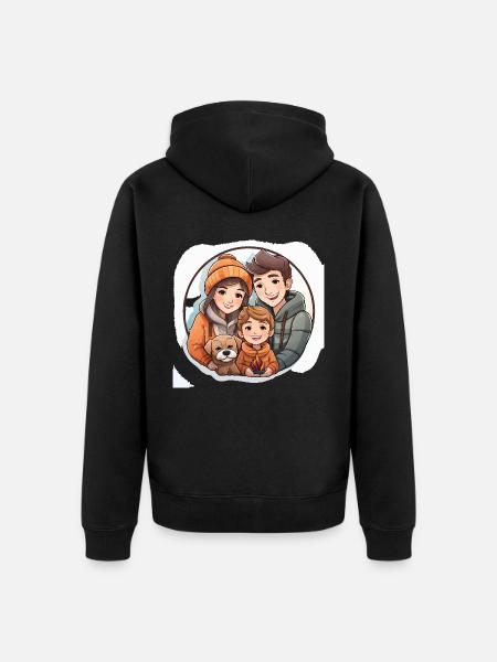 Geschichten vom Kamin - Unisex Premium Bio Zip Hoodie - Schwarz
