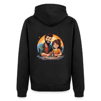 Creative Explorers - Unisex Premium Organic Zip Hoodie - black - Back - Nico (187cm)
