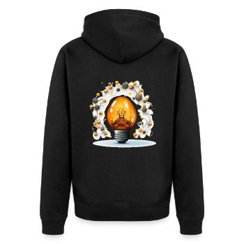 Illuminating Creativity - Unisex Premium Organic Zip Hoodie - black - Back - Nico (187cm)